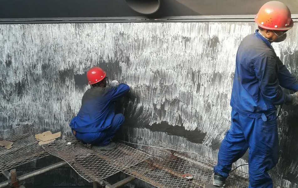 鋼廠料罐內(nèi)襯耐磨陶瓷安裝 鋼廠料罐內(nèi)襯耐磨陶瓷安裝